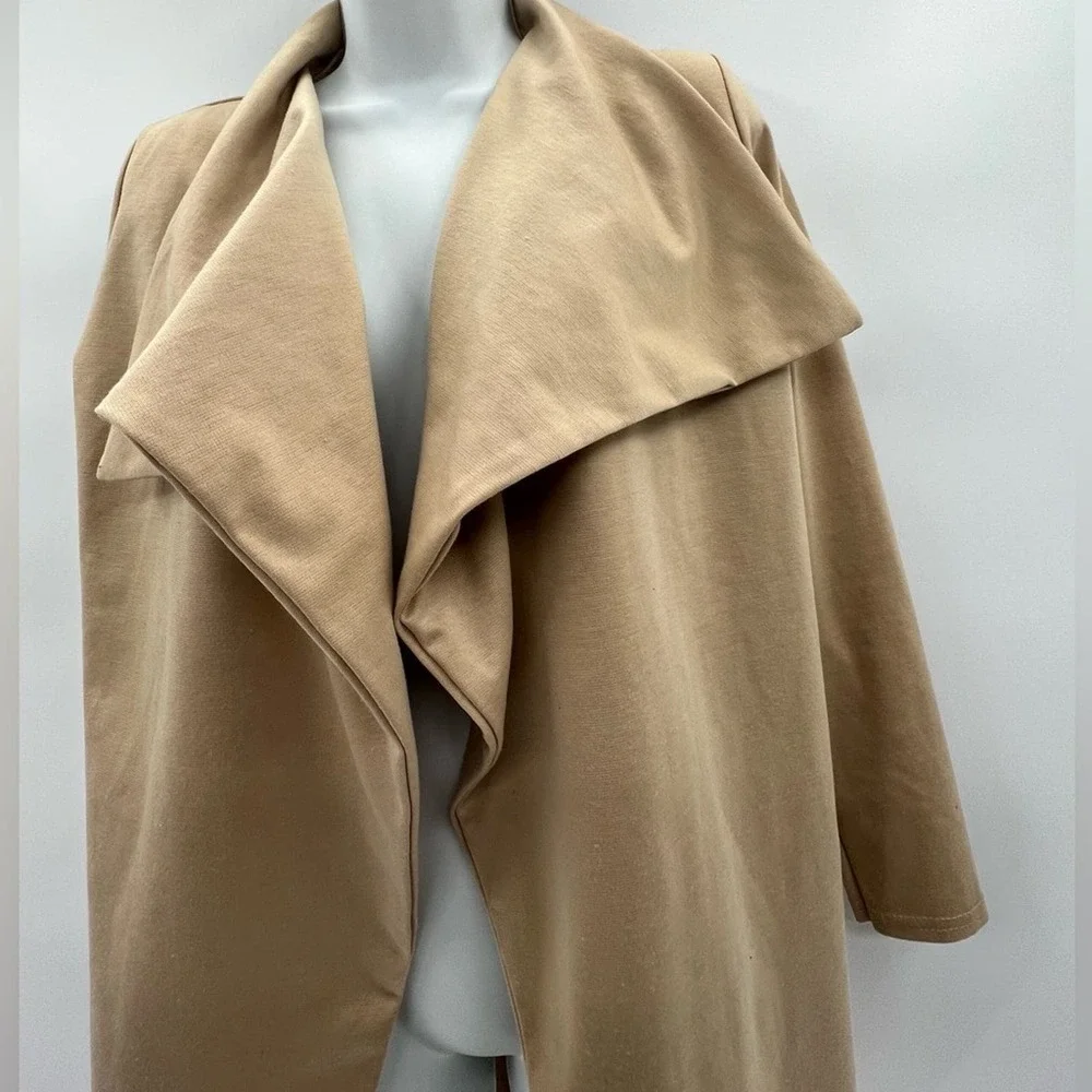 Boohoo Camel Waterfall Jacket Size 2
